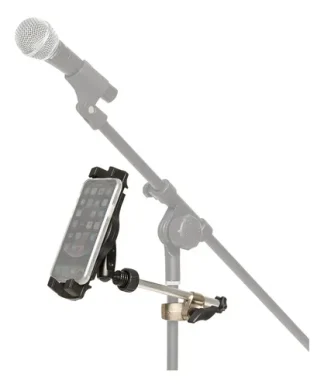 Soporte Stagg Para Tablet O Celular Con Clamp Para Mesa O Pie De Microfono Color Negro
