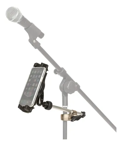 Soporte Stagg Para Tablet O Celular Con Clamp Para Mesa O Pie De Microfono Color Negro