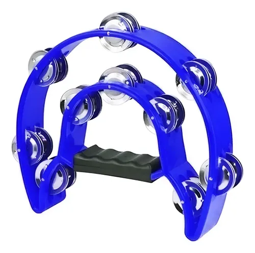 Knight Jb917 Aro Medialuna 20 Sonajas Pandereta Color Azul
