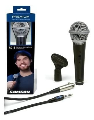 Micrófono Samson R21s Premium Con Witch Pipeta Y Cable Plug Negro/plata