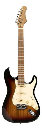 Stagg Ses55 Guitarra Electrica Stratocaster Vintage Color Sunburst Material Del Diapasón Maple Orientación De La Mano Diestro