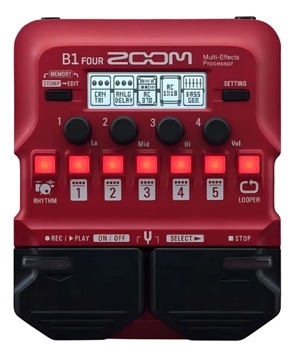 Pedal De Efecto Zoom B1 Four Rojo