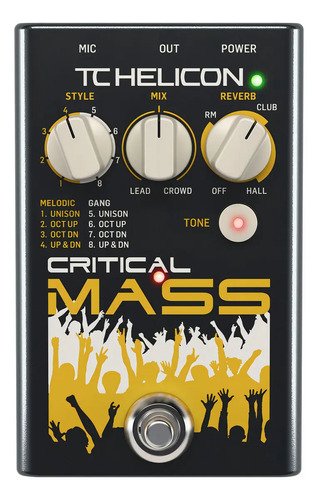 Pedal Reverb Vocal Tc Helicon Critical Mass Micro-usb Xlr Negro