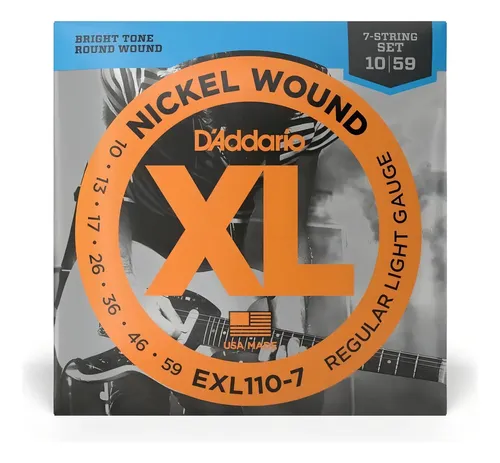 Cuerda De Guitarra De 7 Cuerdas Daddario 010 Exl110-7 Jg String