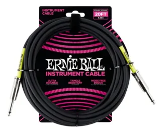 Cable De Instrumento Ernie Ball Plug A Plug De 6 M Negro