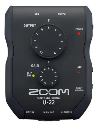 Zoom U22 Placa De Sonido Portatil 2 Canales 1 Preamp