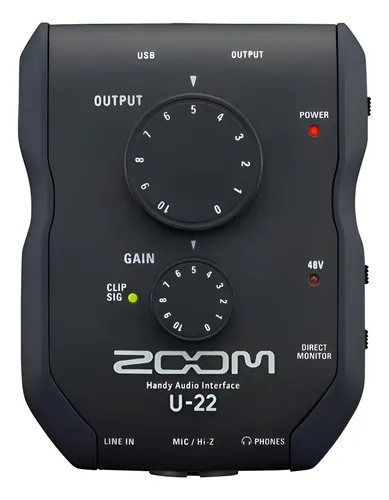 Zoom U22 Placa De Sonido Portatil 2 Canales 1 Preamp