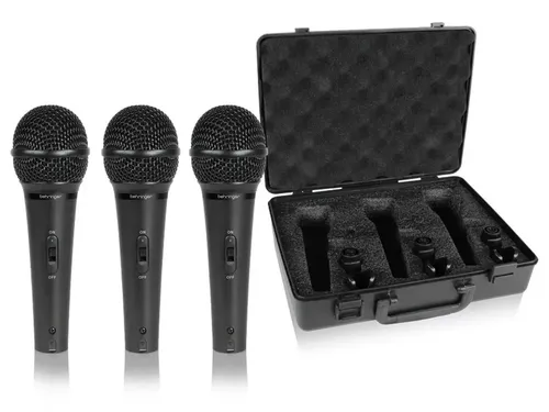 Behringer Xm1800s Pack De 3 Microfonos Con Estuche Y Pipeta Negro