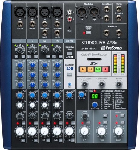 Presonus Studiolive Ar8c Consola 8 Canales Placa Multipista
