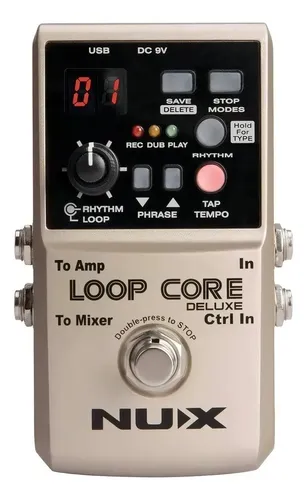 Pedal Looper Nux Loop Core Deluxe Dorado Para Guitarra Y Bajo