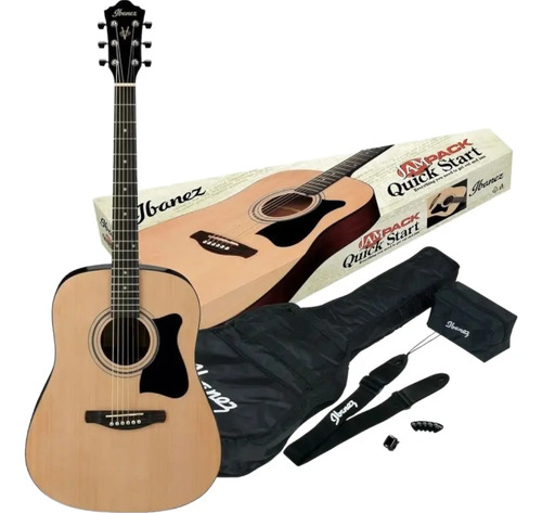 Pack Guitarra Acústica Ibanez Jampack V50njp Color Natural Color Beige Orientación De La Mano Diestro
