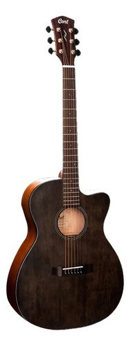 Guitarra Acústica Cort Core-oc Spruce Om Diestro 6 Cuerdas Open Pore Trans Black