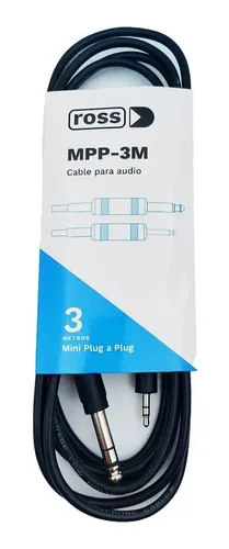 Cable Adaptador De Audio Stereo Mini Plug 3.5 A Plug 6.5 De 3m Ross