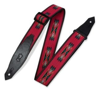 Levys Mssn80 Correa Guitarra Bajo Tejida Jacquard Polipropil Color Red