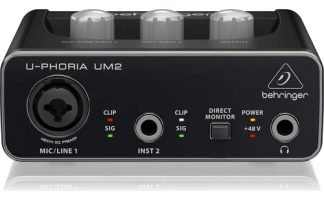 Behringer Um2 Placa De Sonido Usb 2 Canales Home Studio Negro