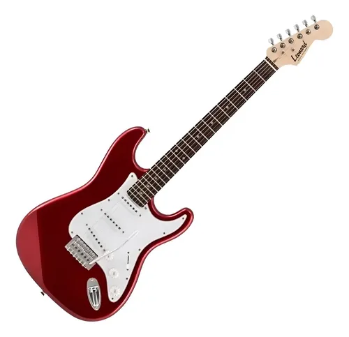 Guitarra Eléctrica Stratocaster Leonard Le362 Diestro Rojo Metálico Metallic Red Palo De Rosa