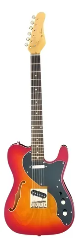 Guitarra Eléctrica Jay Turser Aliso Cherry Sunburst Diapasón Palo Rosa Diestro Palo De Rosa