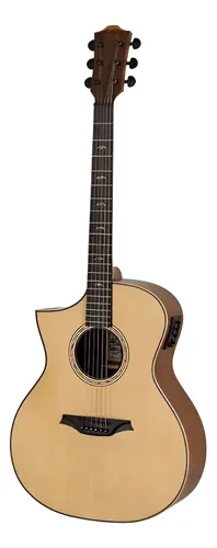 Guitarra Electroacústica Zurda Bromo Bat4cel Auditorio Abeto Macizo Preamp Bzp1 Natural Zurdo Palo De Rosa