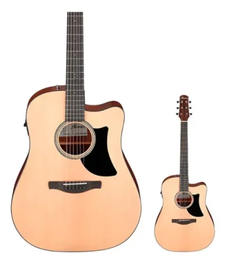 Guitarra Electroacústica Ibanez Aad50ce Dreadnought De Ébano Natural Diestro