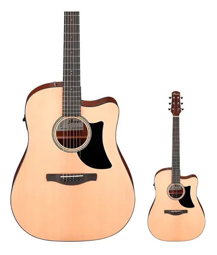 Guitarra Electroacústica Ibanez Aad50ce Dreadnought De Ébano Natural Diestro