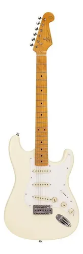 Guitarra Eléctrica Sx Vintage Series Fst-57 Stratocaster De Tilo 2000 Vintage White Brillante Con Diapasón De Arce Diestro