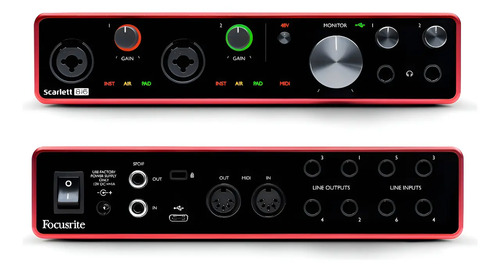 Focusrite Scarlett 8i6 3 Gen Placa De Sonido Usb C 2 Pre