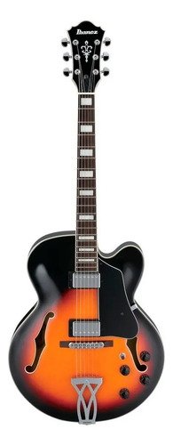 Guitarra Eléctrica Ibanez Af75bs Cuerpo Hueco Cuo Color Vintage Sunburst Material Del Diapasón Nogal Orientación De La Mano Diestro Naranja Claro