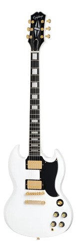 EpiPhone Sg Custom Guitarra Electrica Acc Dorados Funda Color Alpine White Material Del Diapasón Ébano Orientación De La Mano Diestro