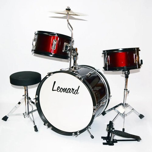 Leonard Mdj16 Bateria 3 Cuerpos Niños Bombo 16 Banqueta