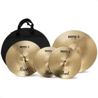 Set Platillos Bateria Hihat 14 Crash 16 Ride 20 Funda Pearl Dorado