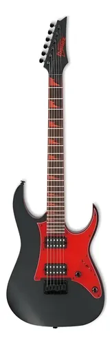 Guitarra Eléctrica Ibanez Rg Gio De Álamo Black Flat Con Diapasón De Amaranto Diestro