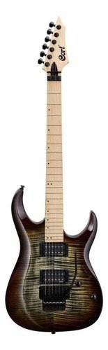 Guitarra Eléctrica Cort X Series Brown Explosion Diapasón Arce Emg Retroactive Diestro