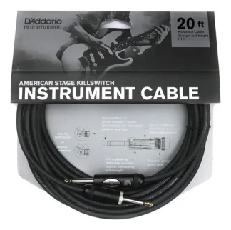 Cable Instrumento D'addario 6.5m Kill Switch Neutrik 1/4 Geo-tip Conexión Segura