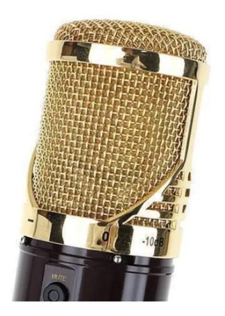 Micrófono Condensador Kurzweil Km1u Usb Cardioide Dorado Para Estudio