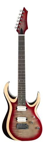 Guitarra Eléctrica Cort X700 Duality Ii Vino Cuerpo Caoba 6 Cuerdas