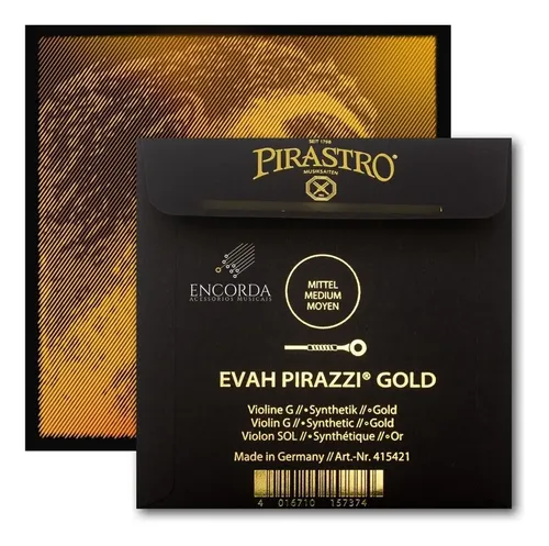 Cuerda Sintética Oro Violín 4/4 Pirastro Evah Pirazzi Gold G Tensión Media