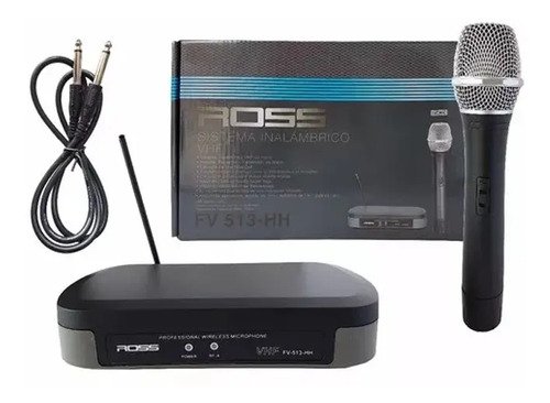 Micrófono Inalámbrico Ross Fv-513-hh De Mano Vhf Dinámico Negro Cardioide