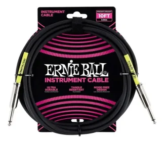 Ernie Ball Cable Para Instrumento P06048 3 Mts Negro