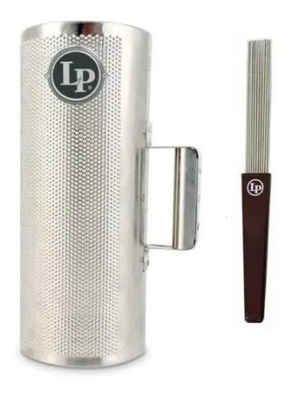 Guiro C/raspador Profesional Latin Percussion Lp304 Plateado