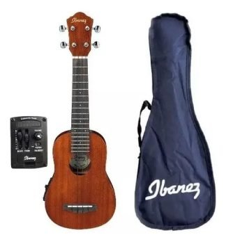 Ukelele Soprano Electroacústico Ibanez Uks10e Con Funda Marrón
