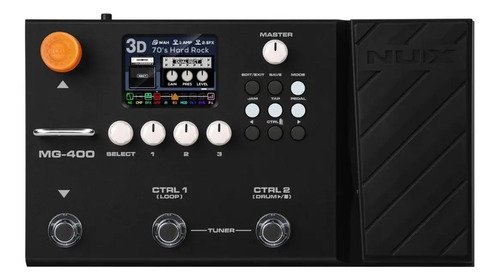 Pedal Multiefectos Nux Mg-400 Negro Para Guitarra Bajo Con 524 Efectos Y Pedal Expresión