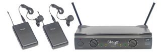 Stagg Sistema Inalambrico 2 Mics Corbateros Base Estuche Negro