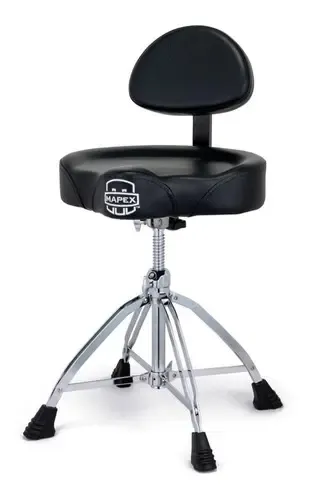 Mapex T875 Banqueta Bateria Con Respaldo Moto Acolchada Negro