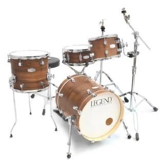 Legend Traveler Bateria 4 Cuerpos Bombo 16 Fierros Banqueta Color Walnut
