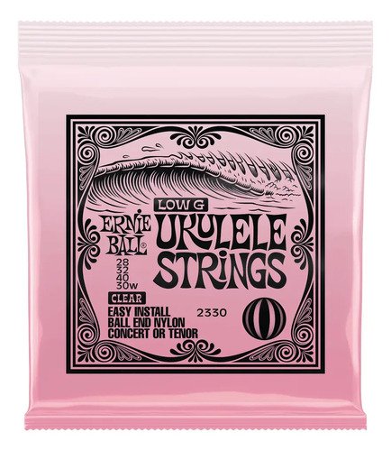 Cuerdas Ernie Ball Para Ukelele Wound Low G Nylon Clear