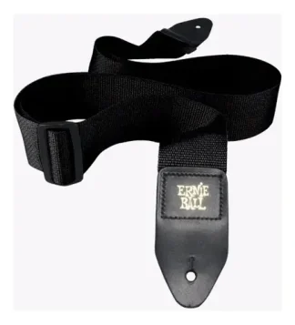 Correa Ernie Ball Polypro Negra Para Guitarra Y Bajo, De Polipropileno Ajustable Negro