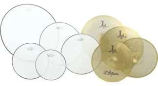 Zildjian L80 - Paquete De Platillos De Bajo Volumen - Lv468 Con Cabezales Remo Silentstroke