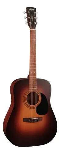 Guitarra Acústica Cort Ad810 Dreadnought Diestro Color Sunburst Con Funda Satin Sunburst Merbau