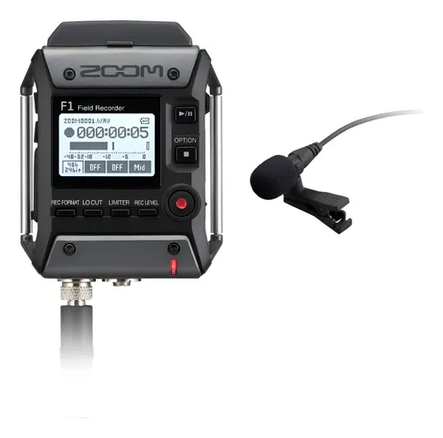 Zoom F1 Lp Grabador Portatil Con Microfono Corbatero 2 Canal