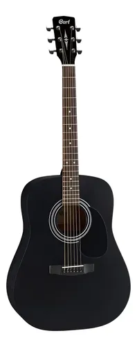 Guitarra Acústica Cort Ad810 Dreadnought Diestros Tapa Abeto Satin Black Black Satin Diestro Merbau